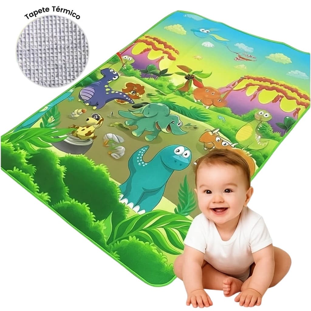 Tapete Infantil Térmico 120x90 Infantil Emborrachado Educativo Bebê Crianças Tatame Dobrável