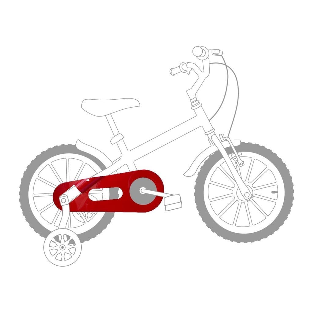 Cobre Corrente Proteção Bicicleta Aro 16 Infantil Vermelho