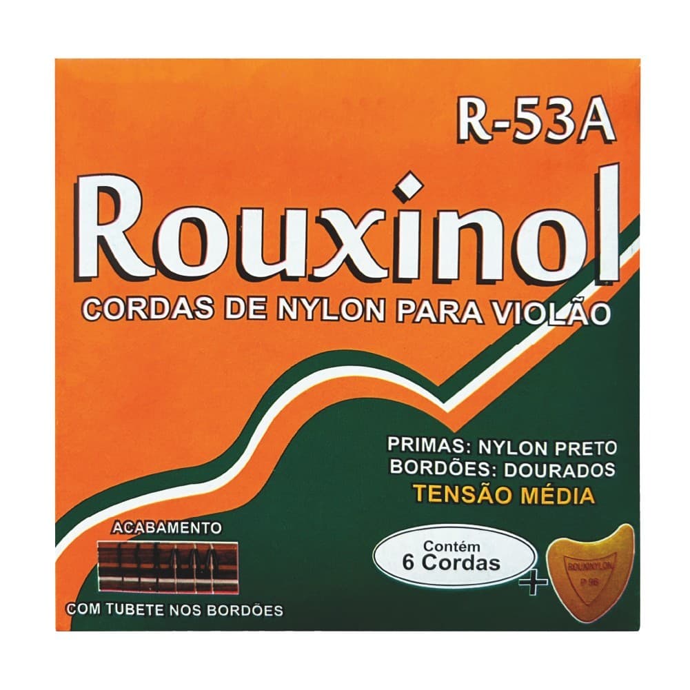 Encordoamento Cordas Nylon Violão Tensão Média Rouxinol R53A