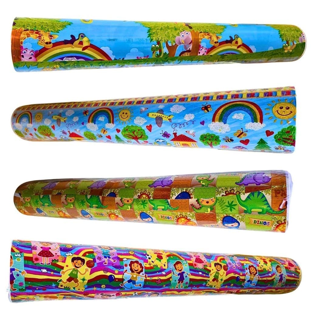 Bobina de Papel para Embrulho de Presente 60cmx100m Infantil