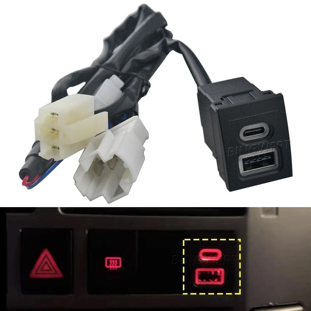 12V/24V Tomada Para Carregador De Telefone Carro Duplo QC3.0 Tipo C PD Porta De Carregamento USB Adaptador De Energia VW Volkswagen polo 9n 9n3 2004-2011
