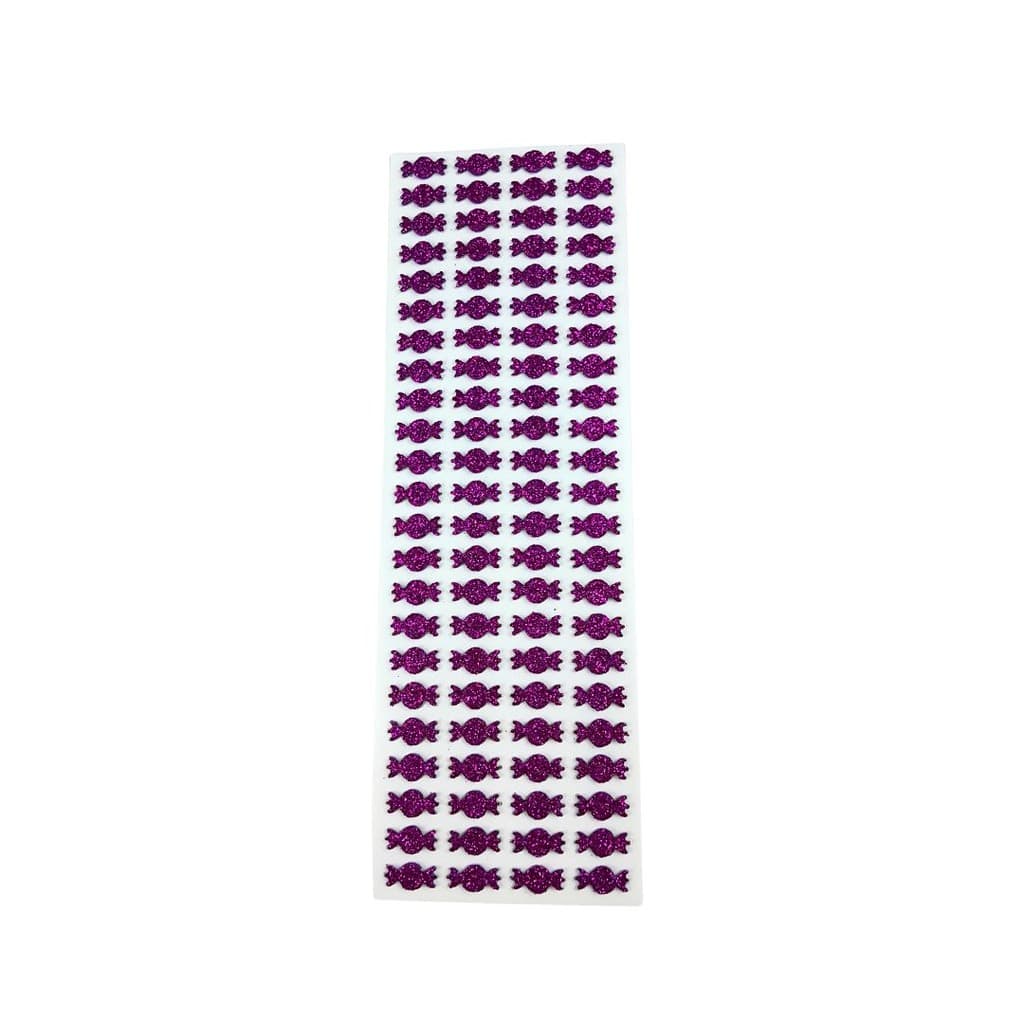 Adesivo Pet Lacinho Pity Biju Cartela Mini Bombom - Roxo - 92 Un.