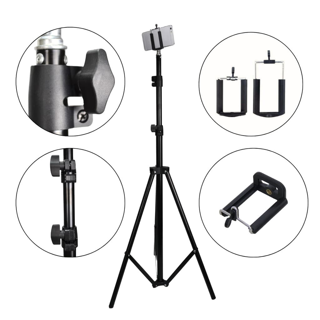 Tripé Iluminação Profissional 1,90m S60 + Suporte Para Celular FPC-104