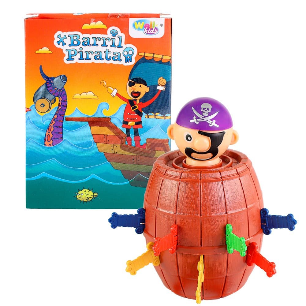 Barril Pula Pirata Jump Grande e Pequeno 18 Peças Brinquedo Infantil