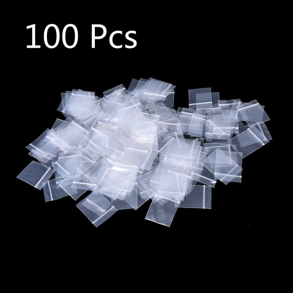 [Em Estoque] 100 Pcs/set 3x3cm Mini Lock Baggies Sacos De Embalagem Plástica Pequenos De Plástico Com Zíper [Envio Rápido]