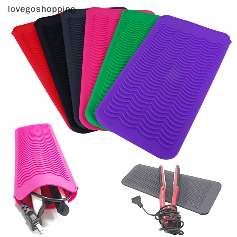 [lovego] Tapete Alisador De Cabelo Resistente Ao Calor Silicone Bolsa De Armazenamento De Bolso Para Viagem Em Casa BR
