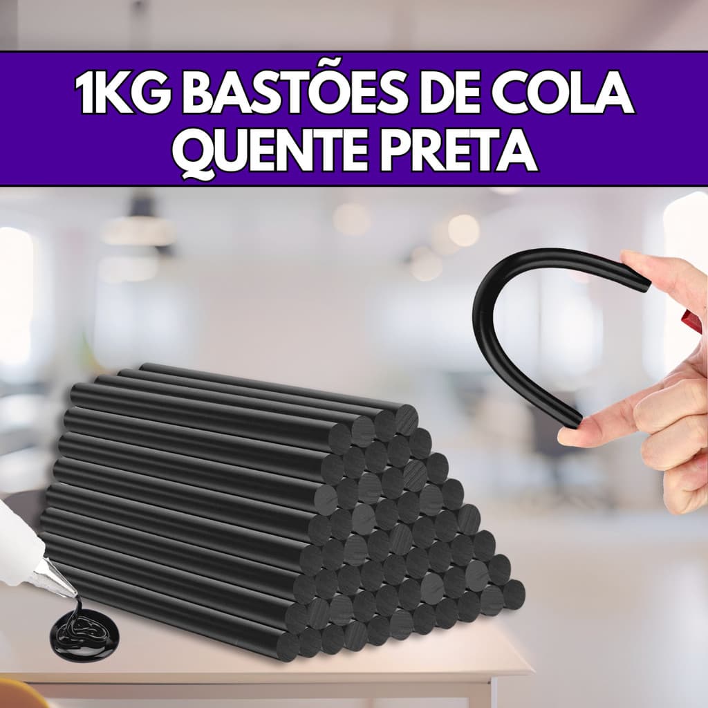 Cola Quente Em Bastão Unitário Pacote Branca Preta Amarela - Escolha Seu Kit