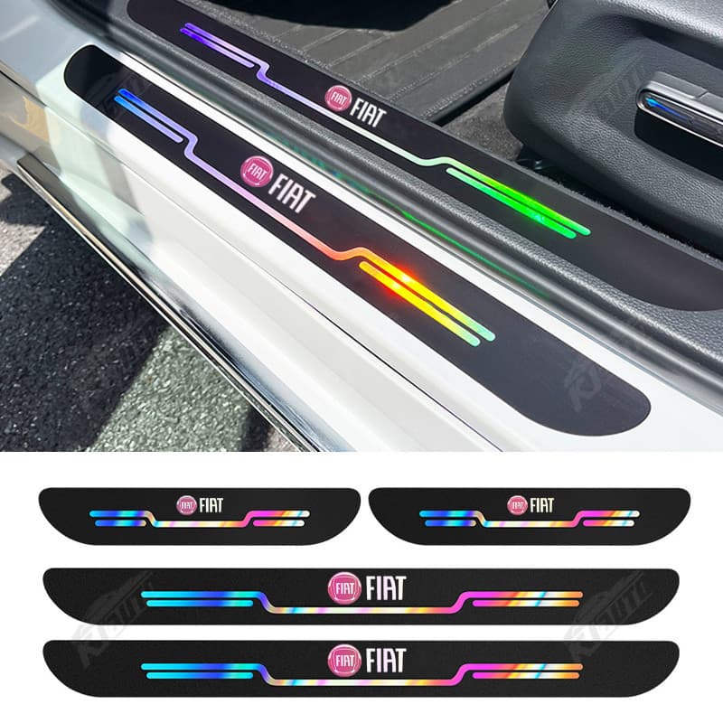Fiat 2024 Novo Adesivo De Soleira A Laser Para Carro Faixa De Limiar De Porta De Anti Arranhões À Prova D'água Protetor Arco-Íris Stilo Punto Argo Bravo Palio 500 Toro Freemont Marea Panda