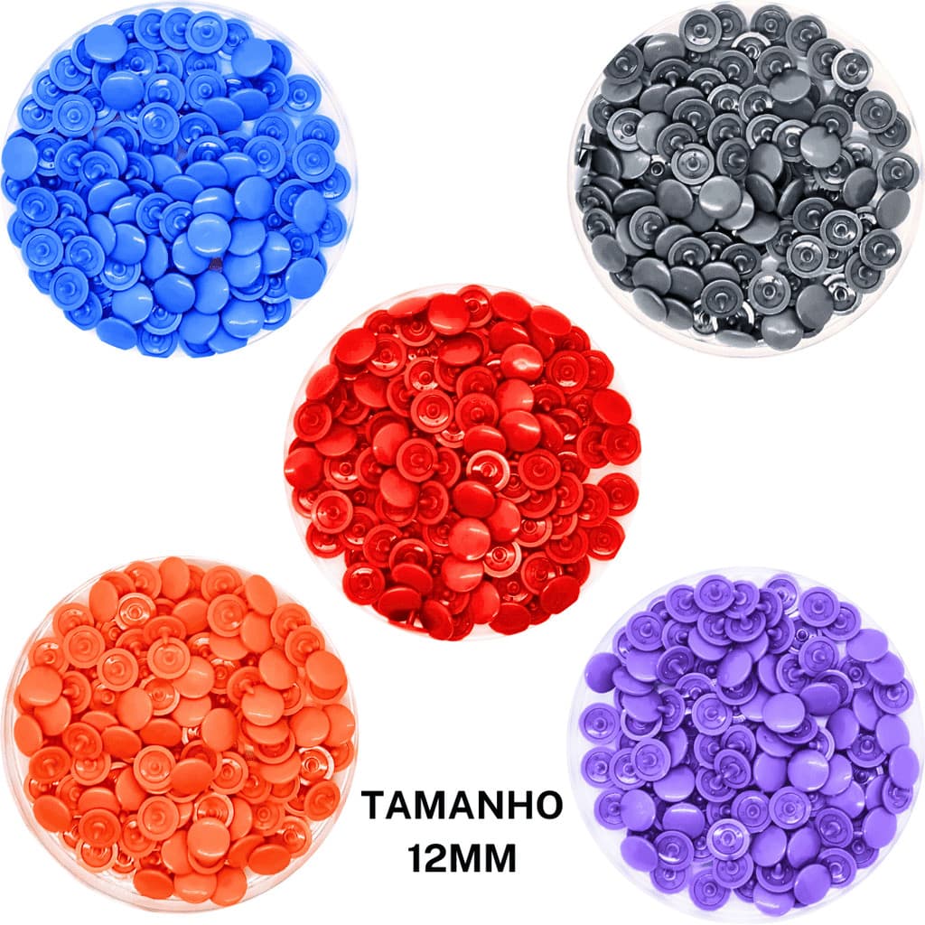 Botão de Pressão Rita Tamanho 12mm Com 50 Unidades