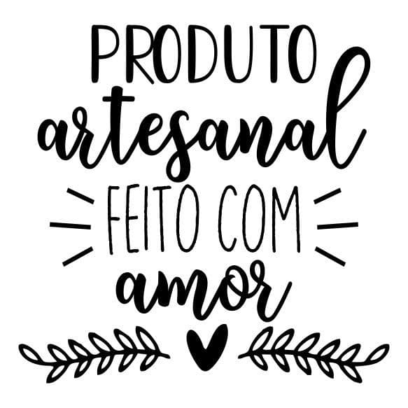 Carimbo Artesanal 5x5cm Feito com Amor para Embalagens, Sacolas Kraft, Presentes e Tags