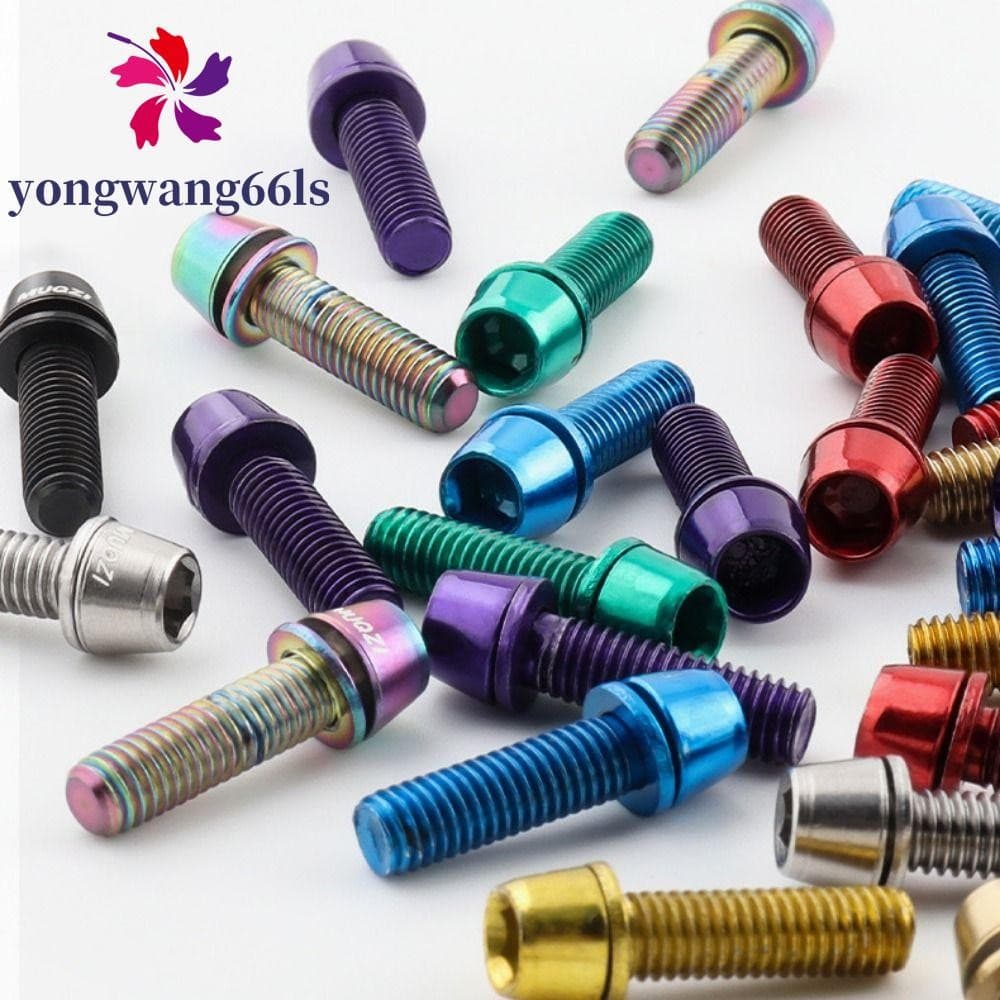 YONGWANG 6 Parafusos Para Guidão De Bicicleta , Aço Inoxidável M5 * 17MM Alça Em , Banhado A Titânio