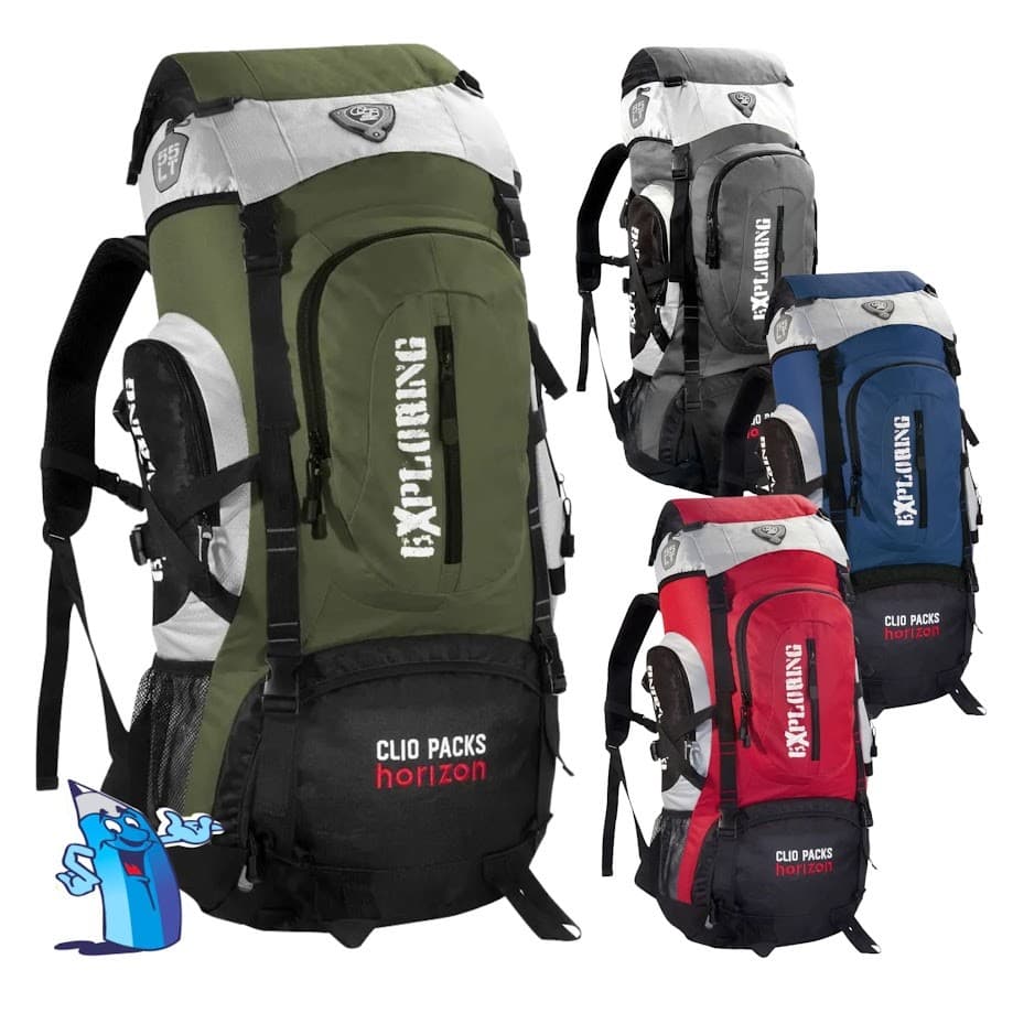 MOCHILA CAMPING TRILHA HORIZON EXPLORING 55 LITROS CLIO MC5389