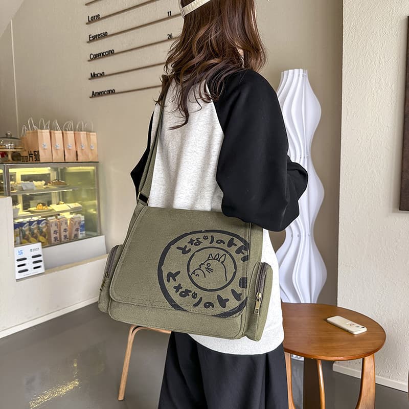 bolsa transversal feminino Bolsa Feminina Vintage Saco Feminino De Grande Capacidade De Lona Mensageiro