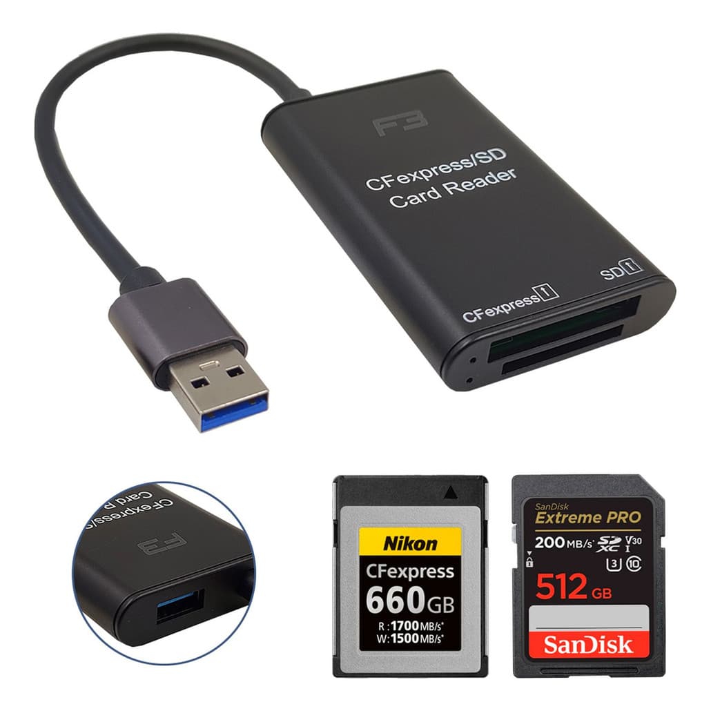 Adaptador Type-c/usb3.0 Para Leitor D Cartão Cfexpress/sd F3