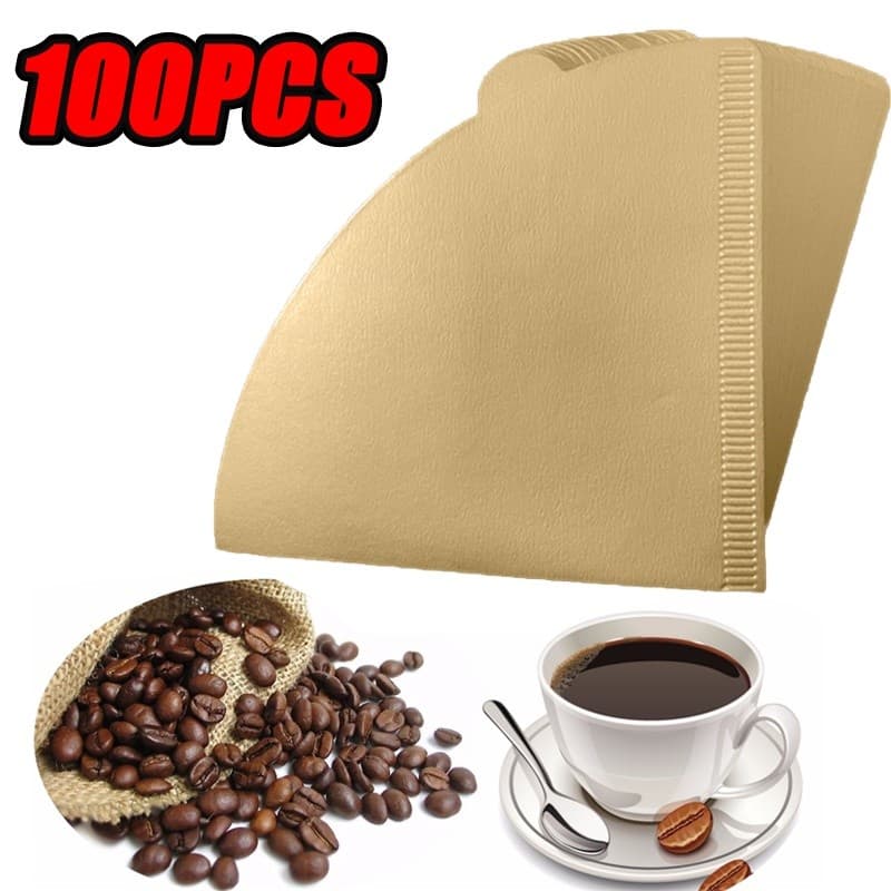 100 Pcs V60 Filtro De Gotejamento Papel Para Cafeteira Polpa De Madeira Natural Máquina De Café Expresso Mocha Pot