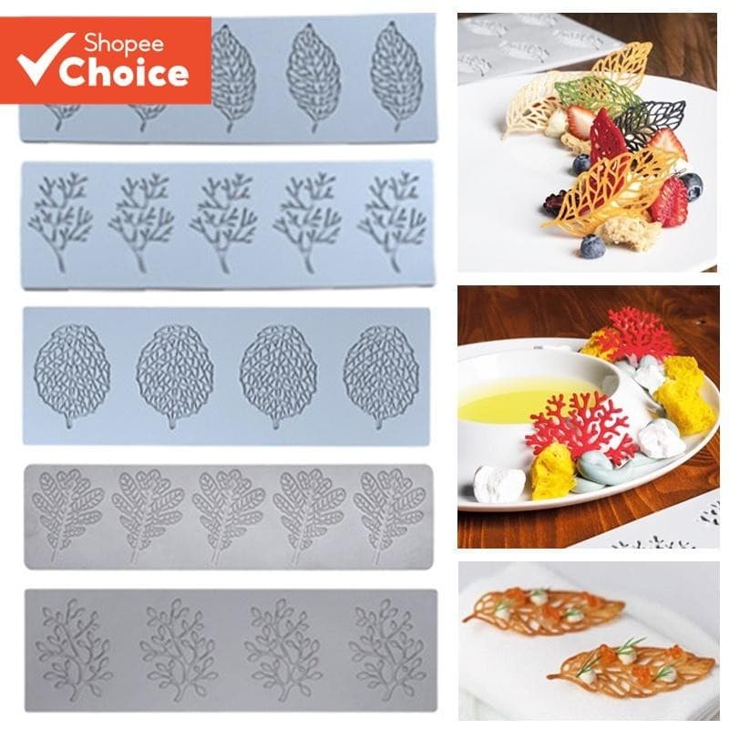 Forma de Folha de Silicone para Moldes Fondant e Decoração de Bolo e Pastelaria
