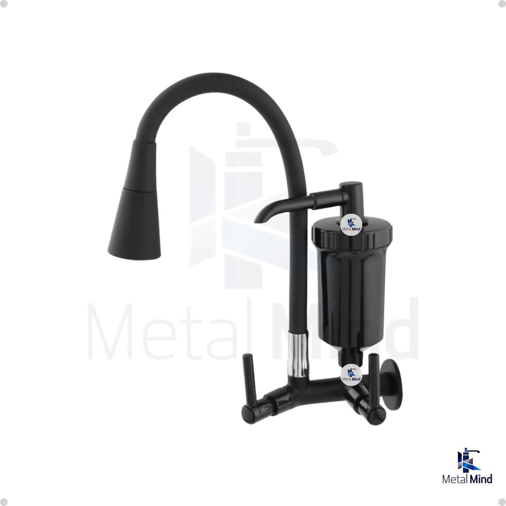 Torneira Parede Cozinha Com Filtro Flexível Gourmet Preta Pia Mesa