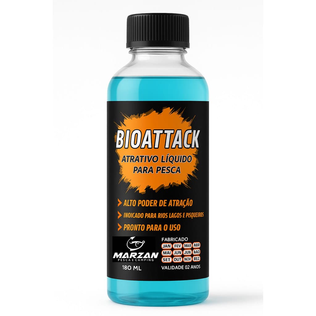 BioAttack Atrativo Líquido de Alta Performance Pesca - 180ml