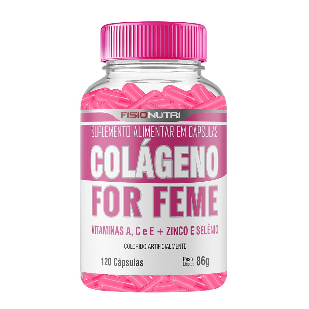 Colágeno For Feme + Vitaminas 120 Cápsulas - Fisionutri