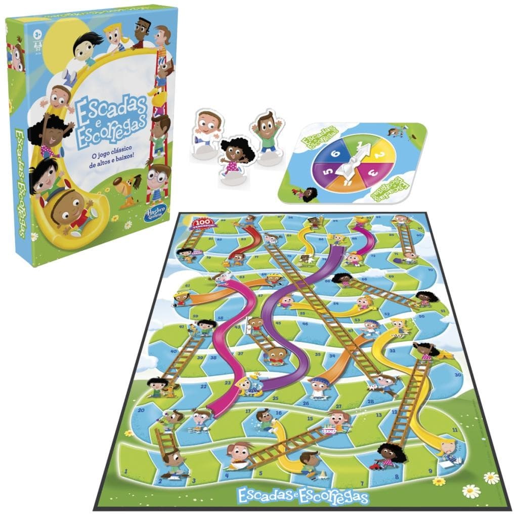 Jogo Escadas e Escorregas Hasbro A4756 - Aprendizado Divertido para Crianças a Partir de 3 Anos