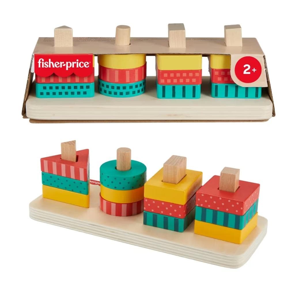 Classificador de Formas de Madeira Fisher Price - Brincadeira Educativa e Interativa HXV05