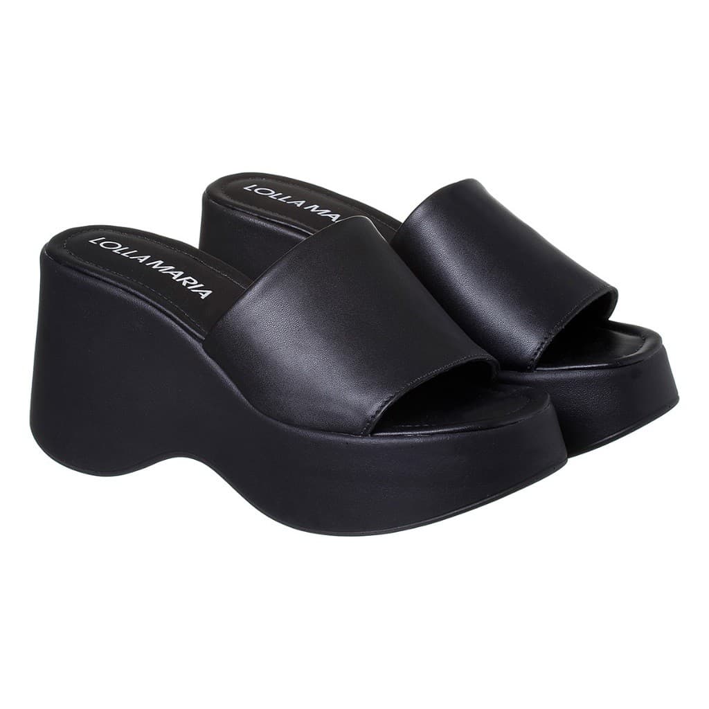 Tamanco Chinelo Feminino Plataforma Slide Médio Calce Fácil Mule Moderna Confortável Macia 34 ao 40