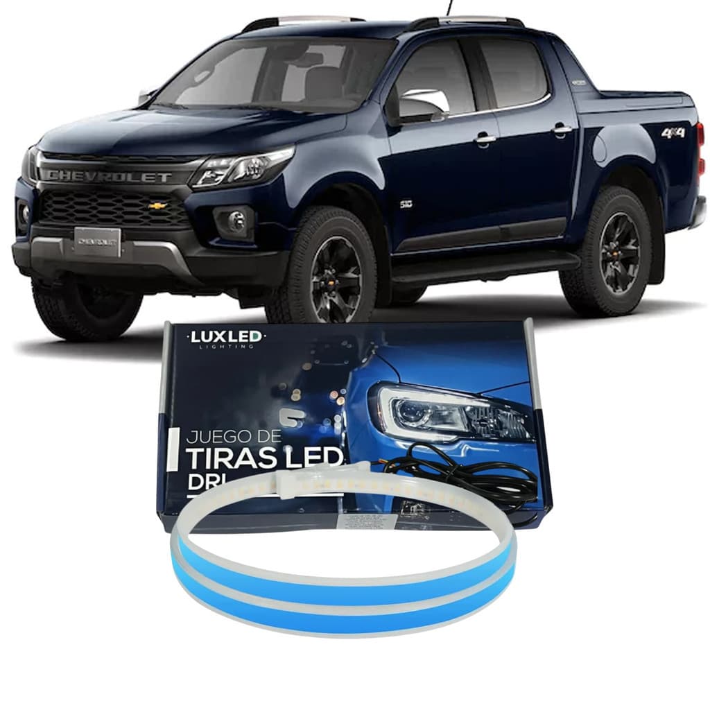 Fita Led Farol Drl + Seta Sequencial 60cm Chevrolet S10 Lux