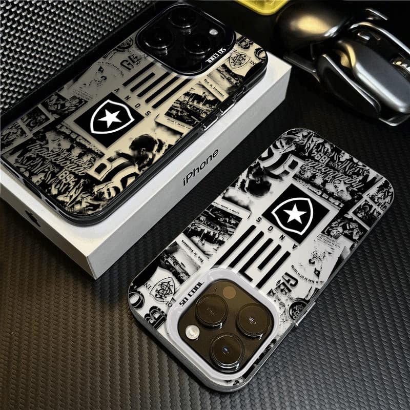 Capinha Botafogo equipe Capa de telefone Anti queda Resistente A Choques Para iPhone X Xr Xs 11 12 13 15 14 16 Pro Max