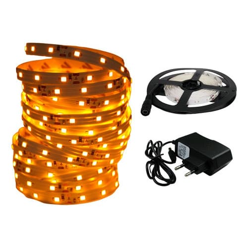 Fita Led 2835 Âmbar Laranja Ip20 300 Leds 12v Fonte Bivolt