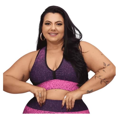 Top Cropped Com Bojo Modelador Plus Size Estampado / Liso