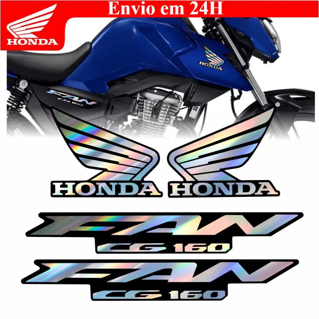 Kit Adesivos Faixas Holográfico Nova Fan 160 Modelo 2025