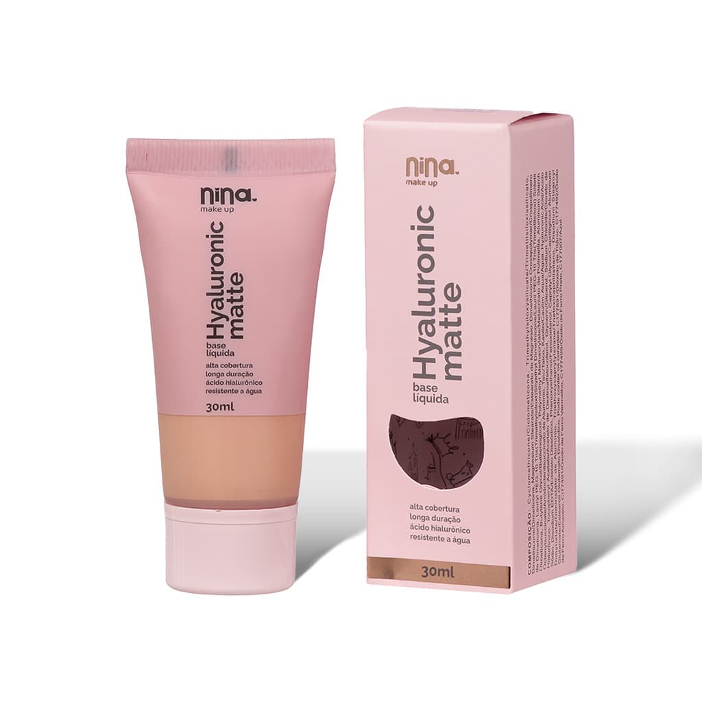 Base Líquida Hyaluronic Matte Cor 2 - Nina Makeup