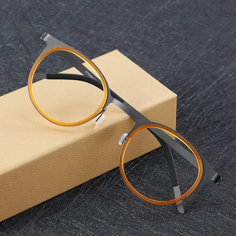 Acessórios de Moda, Marca de Luxo da Dinamarca, Óculos de Titânio Puro, Design Sem Parafusos, Armação de Óculos Masculin