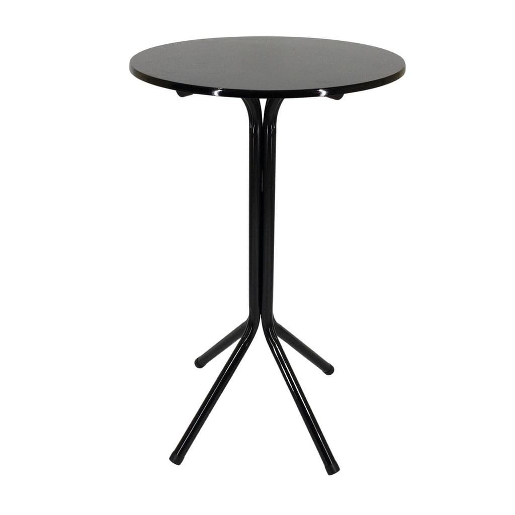 Mesa Bistrô Alto 1 Metro Bar Banqueta Lazer Cozinha Gourmet - Tampo Preto Redondo