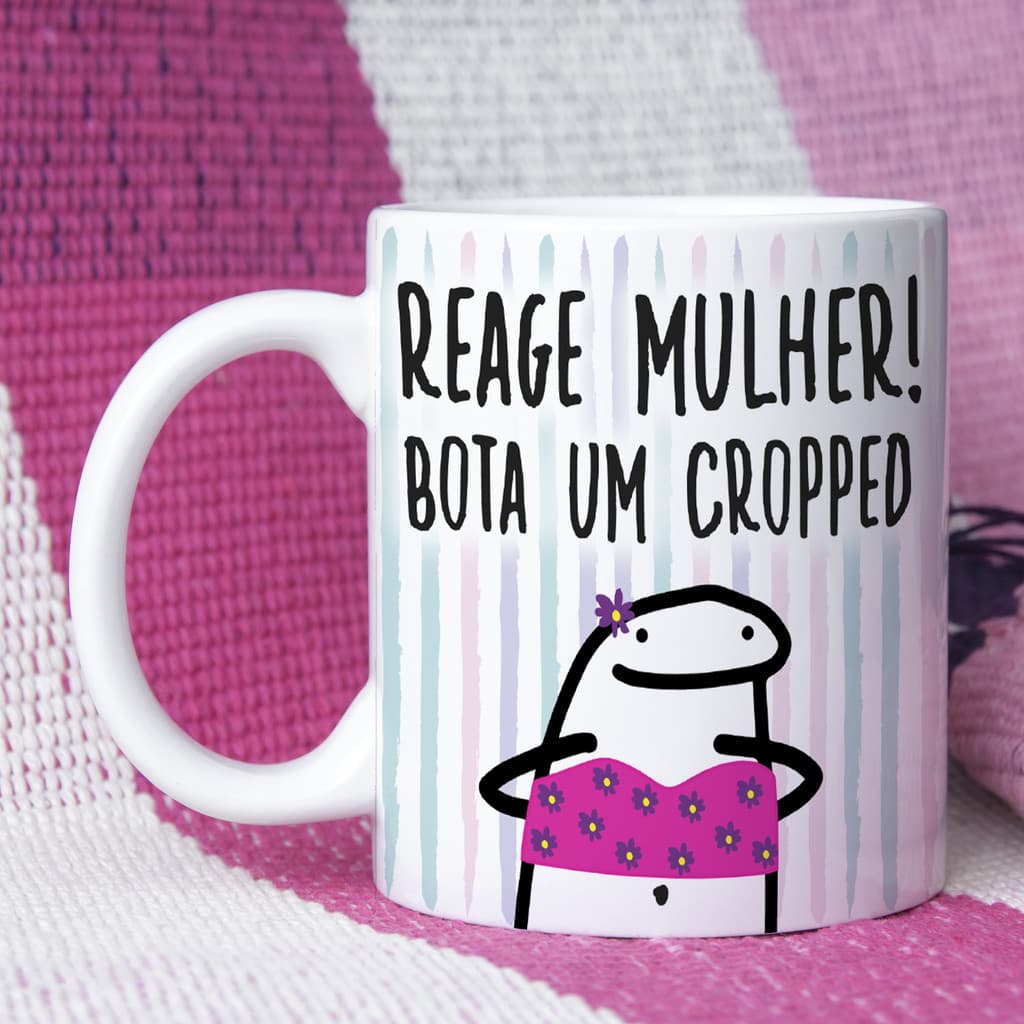 Caneca Personalizada Xicara Branca Grande Caneca de Porcelana Personalizada Flork Meme G134 Engraçado Memes
