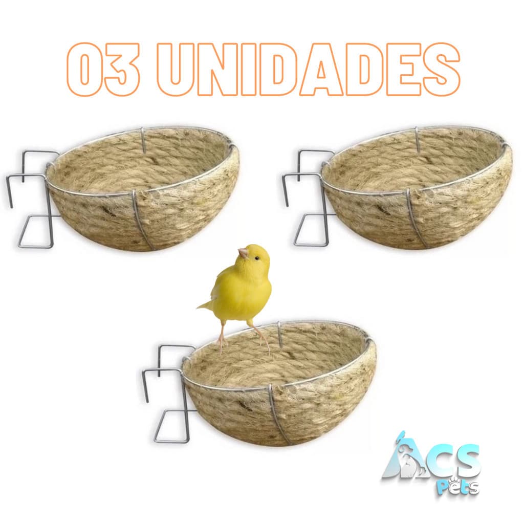 Kit 03 Ninho Para Canário Belga de Junta