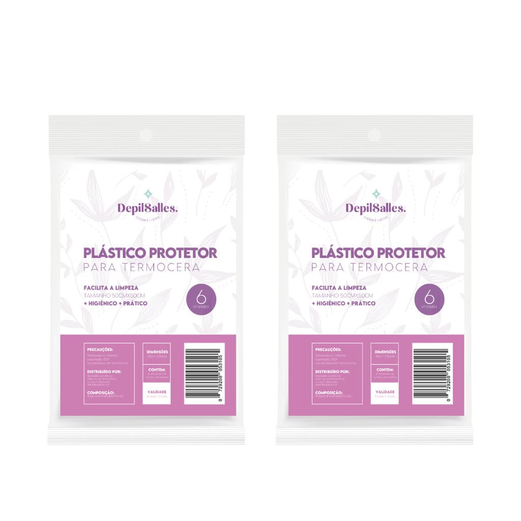 Kit 2 Plastico Protetor para Termocera para Cera Depilatória DepilSalles - 6un