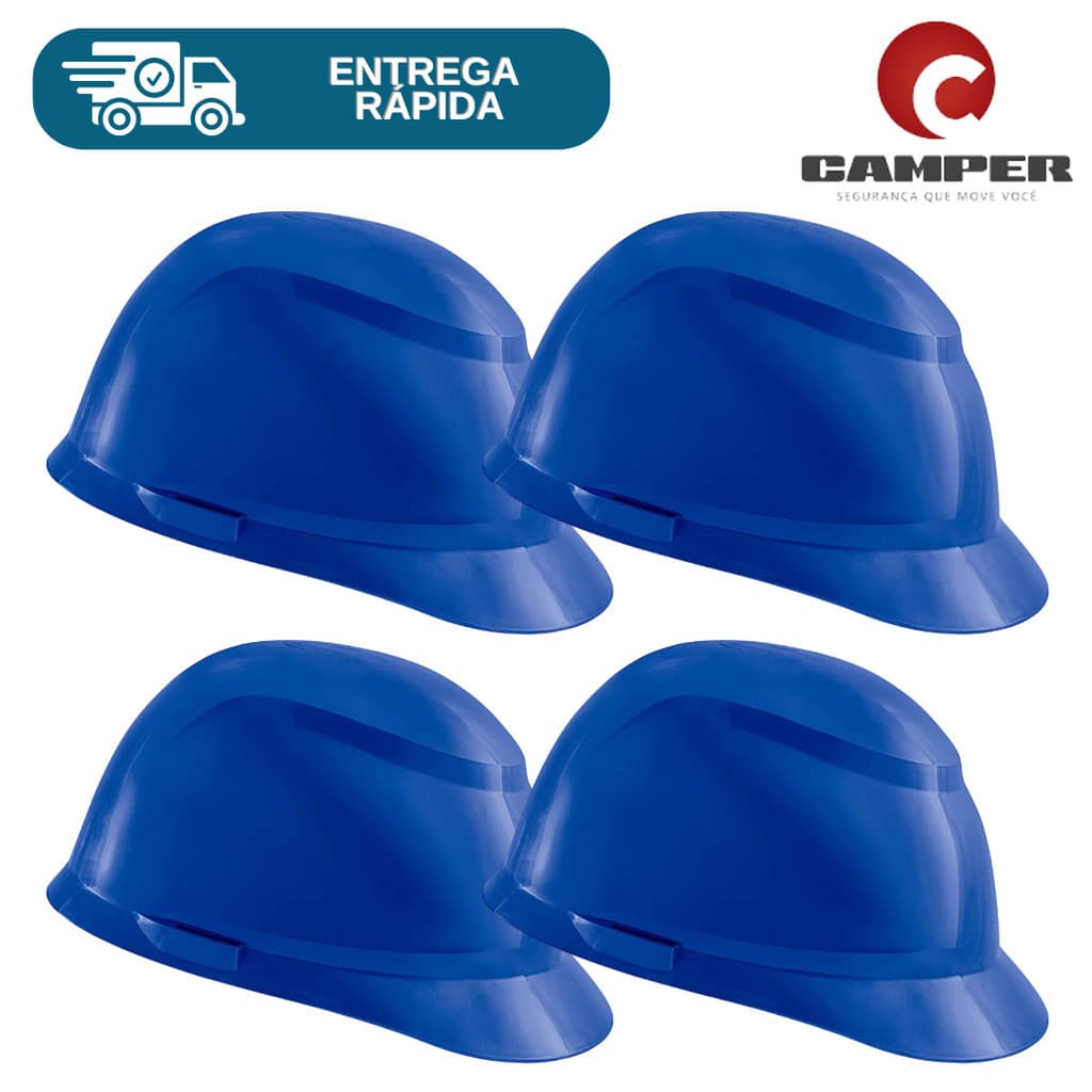 Kit 4 Capacete Segurança Com Carneira Obra Proteção Trabalho Epi Eletricista Engenheiro Avant Camper