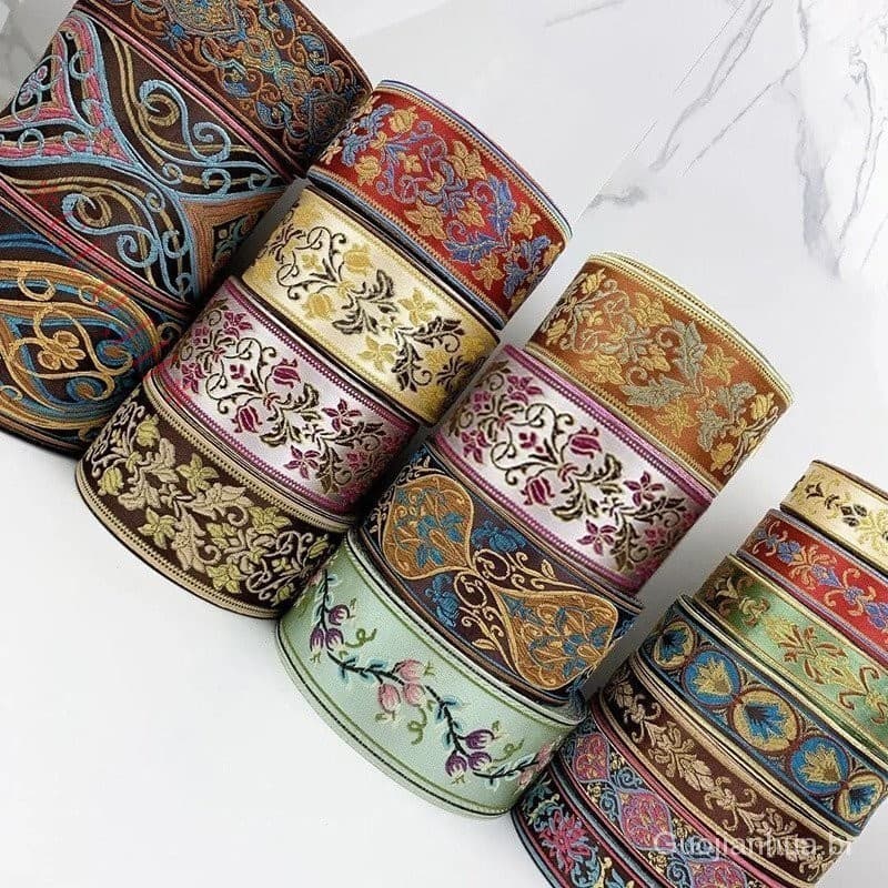 GUOJH Fita Bordada Acessórios De Costura Em Estilo Miao Saia Vintage Algemas De Vestuário Colarinho Casa De Bricolagem