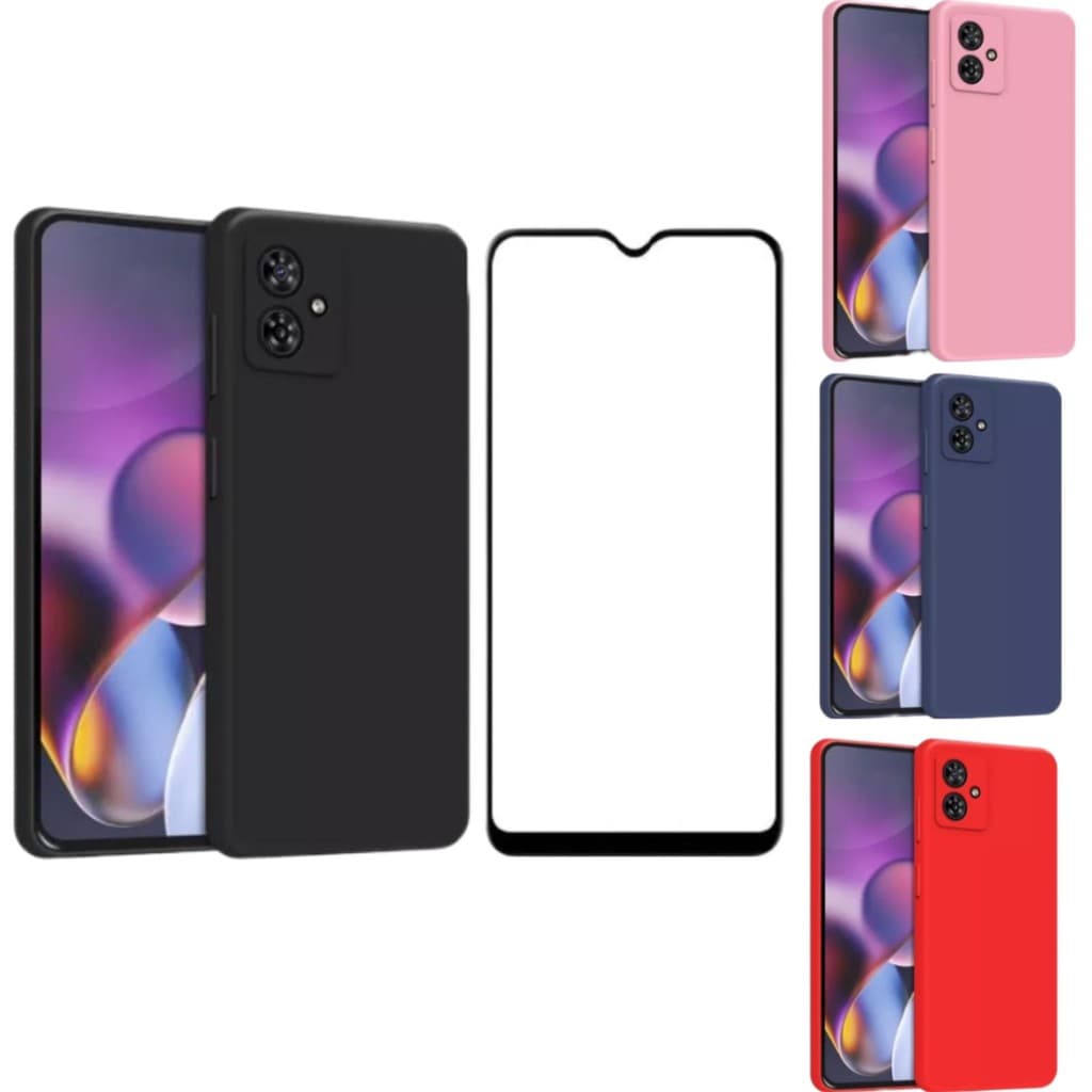Capa Capinha Silicone Compatível Moto G54 + Película 3D