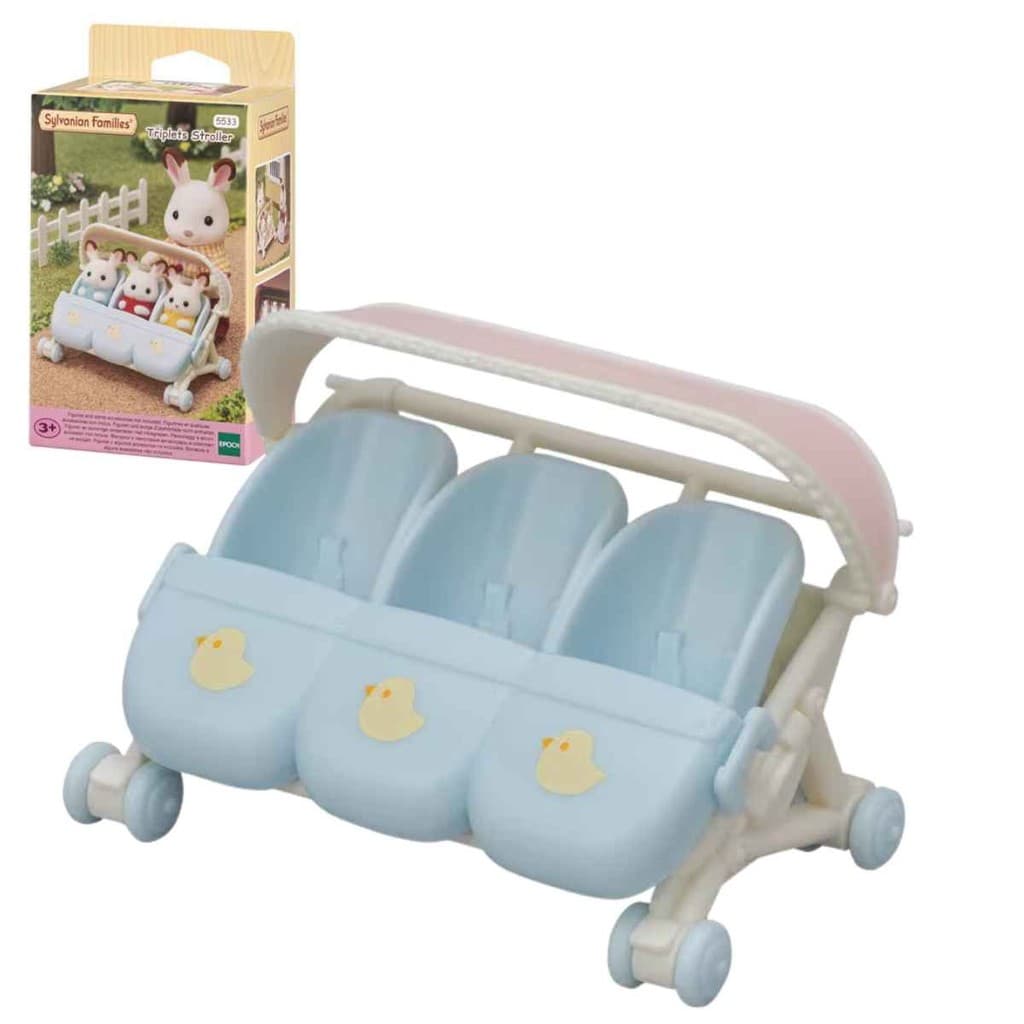 Sylvanian Families Carrinho Para Trigêmeos 5533 Original | Epoch | Presente Meninas Crianças +3 Anos