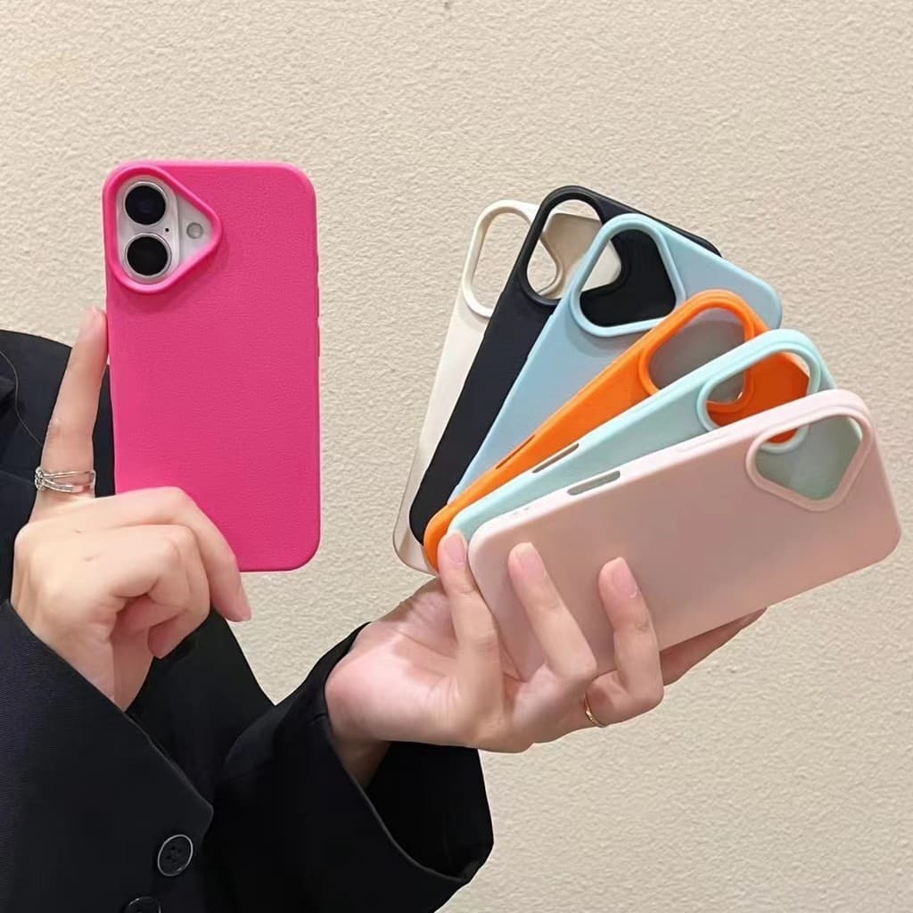 Simples E High-end Capa De Telefone De Couro Liso IPhone 16 15 14 13 12 11 Pro MAX Plus X XS XR À Prova De Choque