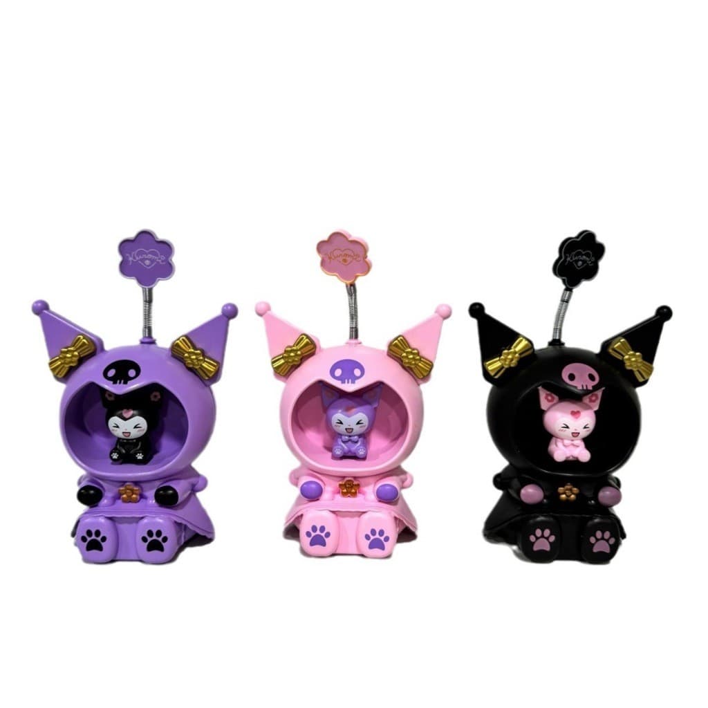 Luminária Abajur De Mesa Kuromi Com Luz Noturna E Apontador De Lápis - NTD-108