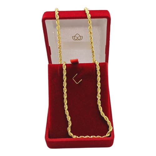Corrente Cordão Torcido Folheado a Ouro 60cm 3mm
