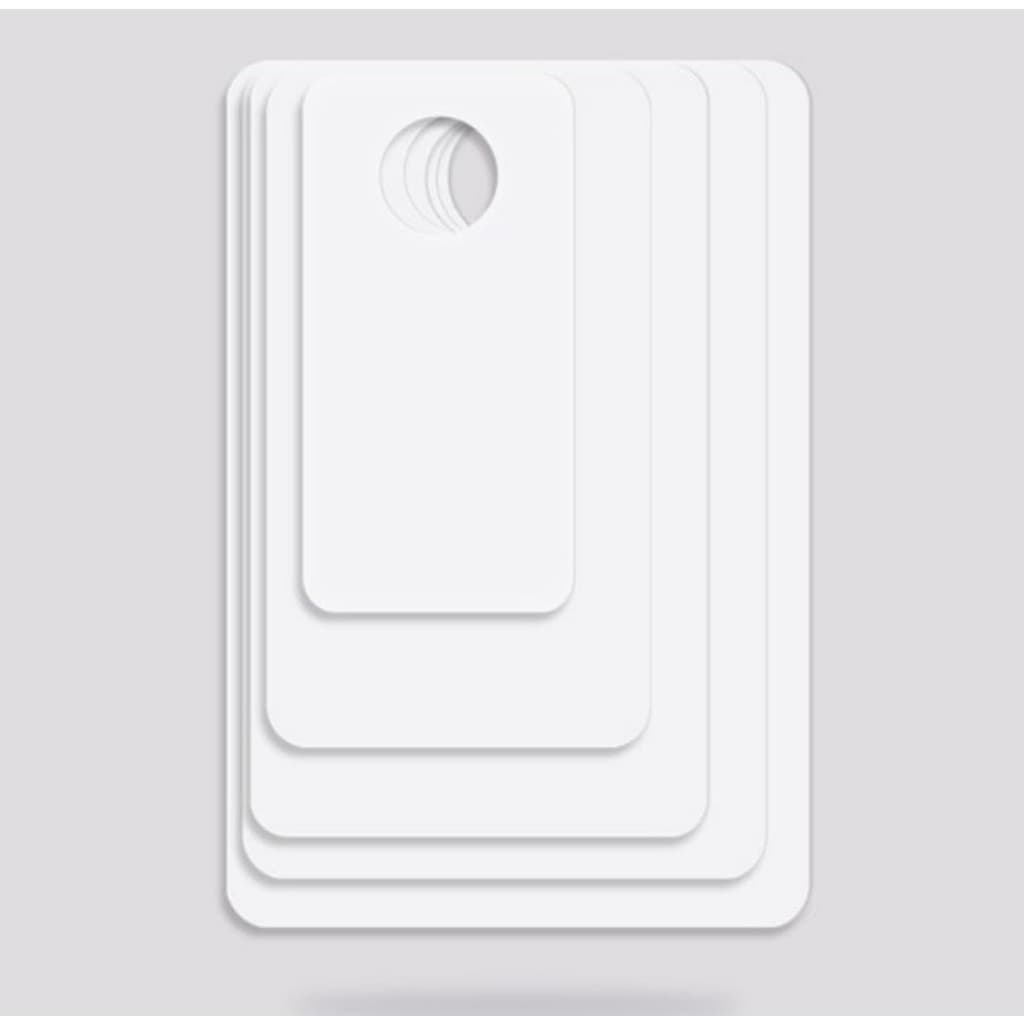 Kit com 5 gabaritos para  dobrar roupas em PS Branco 1 mm