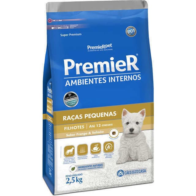 RACAO PREMIER AMBIENTES INTER FILH FRA/SAL 2,5KG