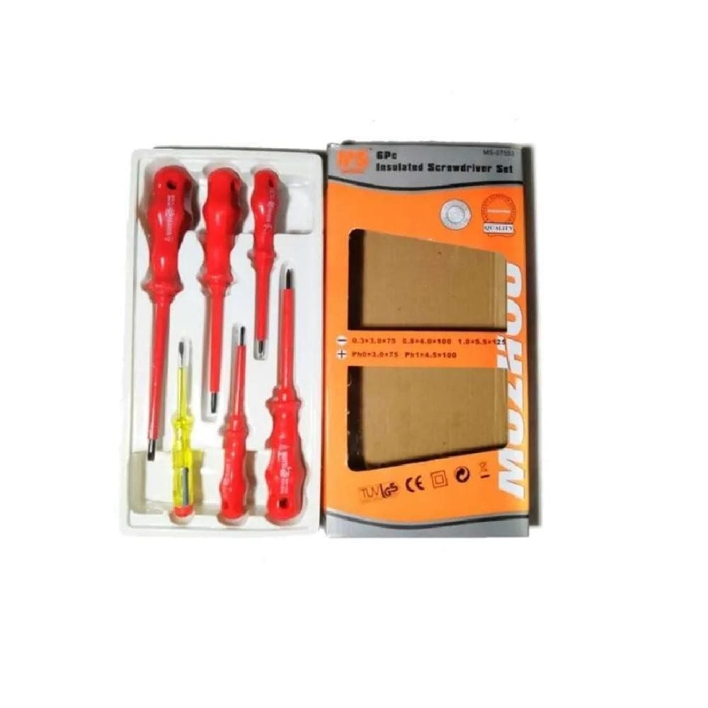 KIT 6 PECAS CHAVES FENDA E PHILIPS ISOLADA 1000V ELETRICISTA