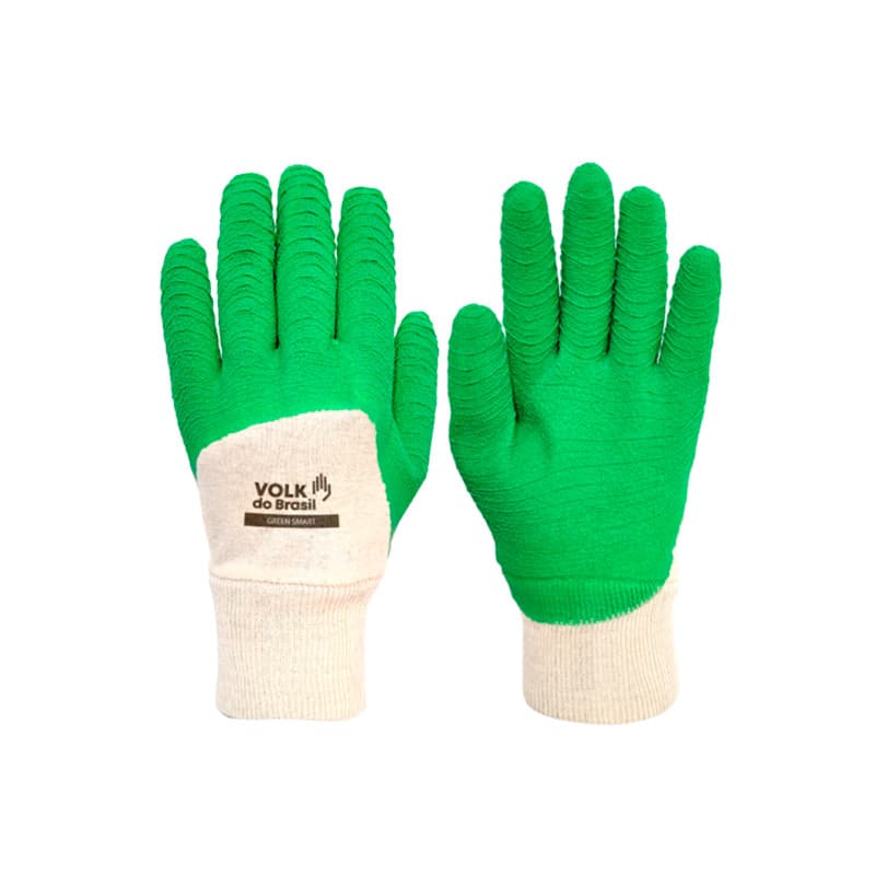Luva de Segurança Algodão Malha Green Smart Banho 3/4 em Látex Natural CA 46819