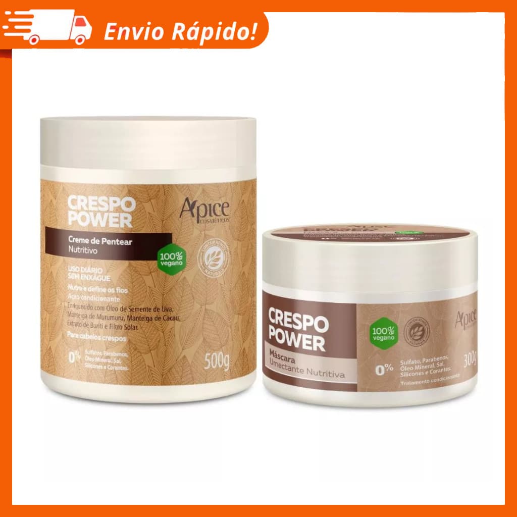 Kit Apse Crespo Power Máscara Umectante + Creme de Pentear Nutritivo - Apice