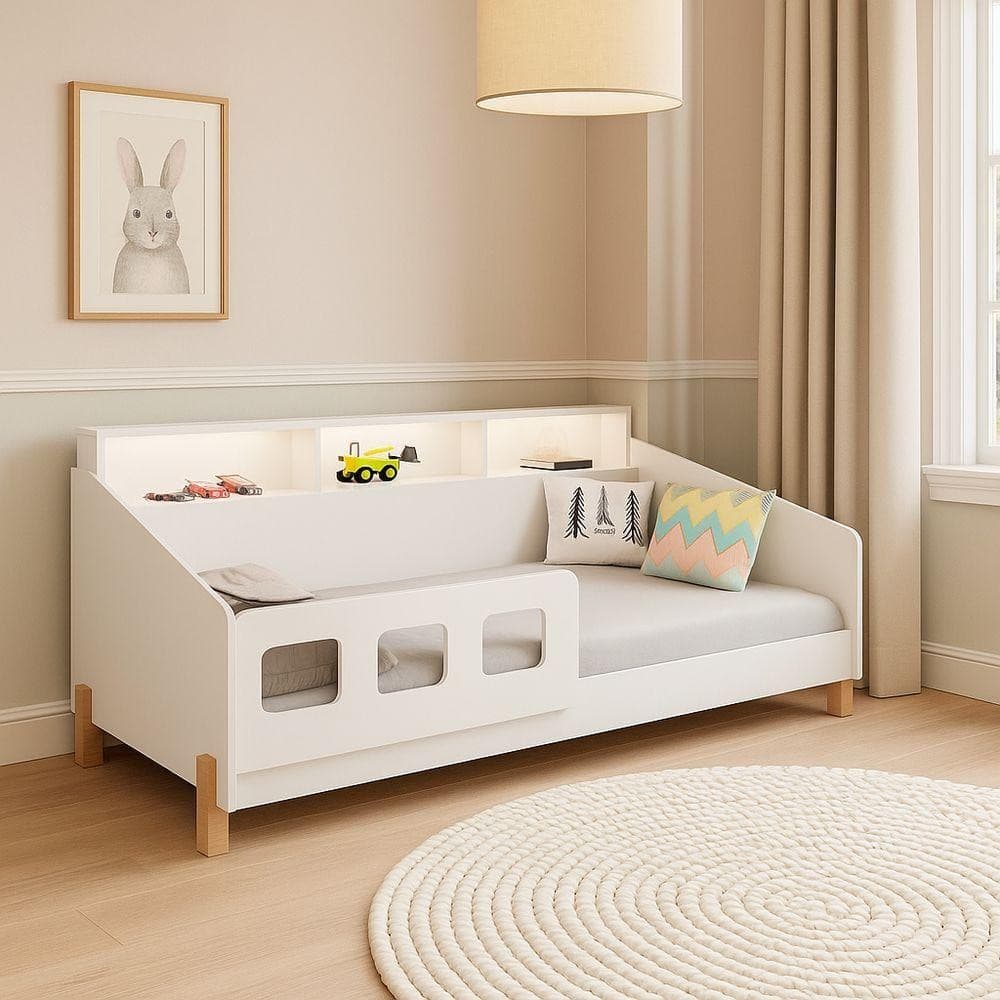 Cama Juvenil Com Grade Mavi – Estilo Montessoriano Com Colchão